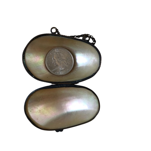 Antique abalone shell coin purse - Picture 2 of 10